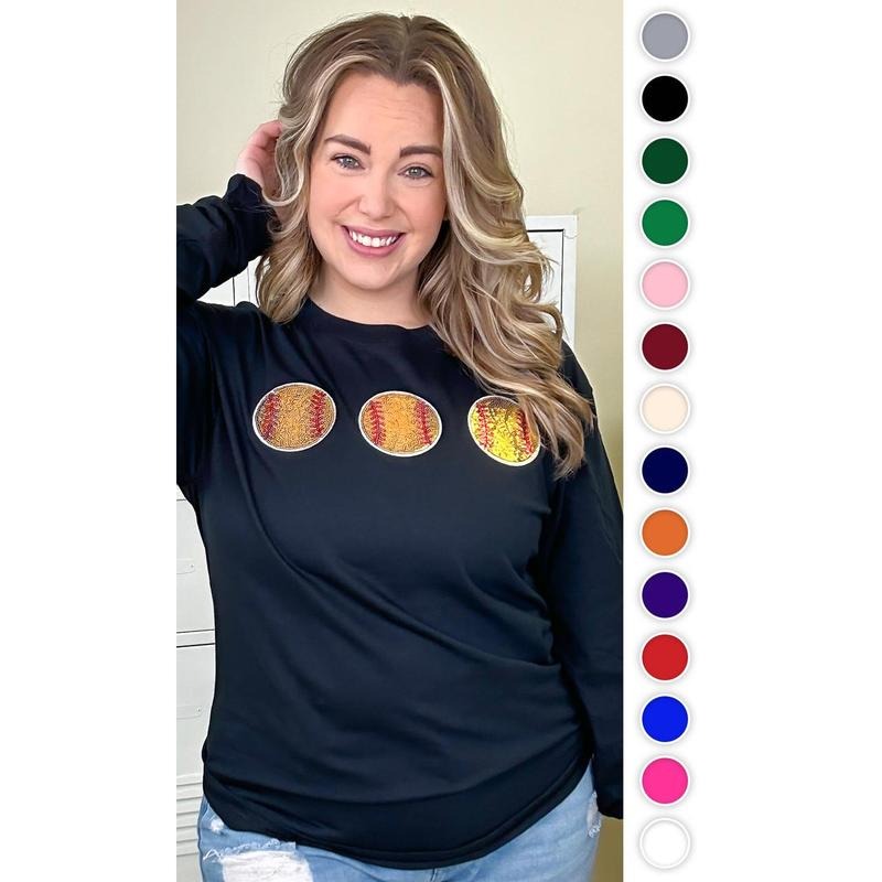 Sparkle Softball Adult Long Sleeve - Cozy Diamond Sparkle #SoftballVibes #SparkleLongSleeve #PitchGlow