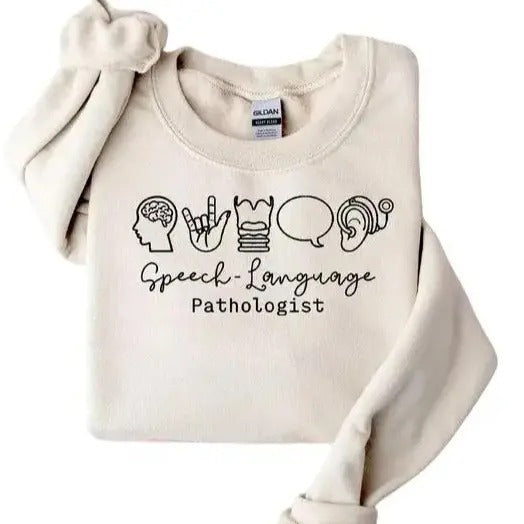 Speech Language Pathologist Sweatshirt, SLP Nurse Sweater, Gift For SLP Hoodie Long Casual Classic Cotton Fitted