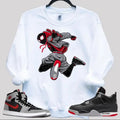Spidey Kicks Sweatshirt T-Shirt To Match Sneaker Black and White