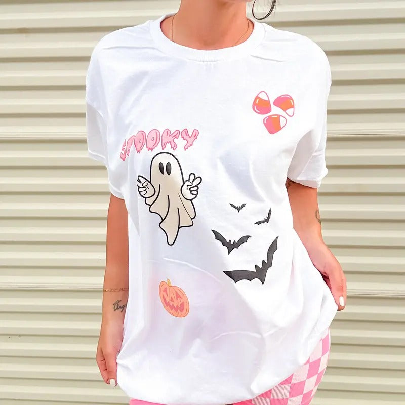 Spooky Sticker Trend Graphic Tee