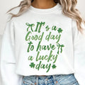 St Patrick's Day T-Shirt - Lucky Day Design with Shamrock Green and Four Leaf Clover, Short Sleeve, Ideal for Celebrating the Holiday