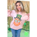 St Patricks Day Sequin Leprechaun Graphic Sweatshirt