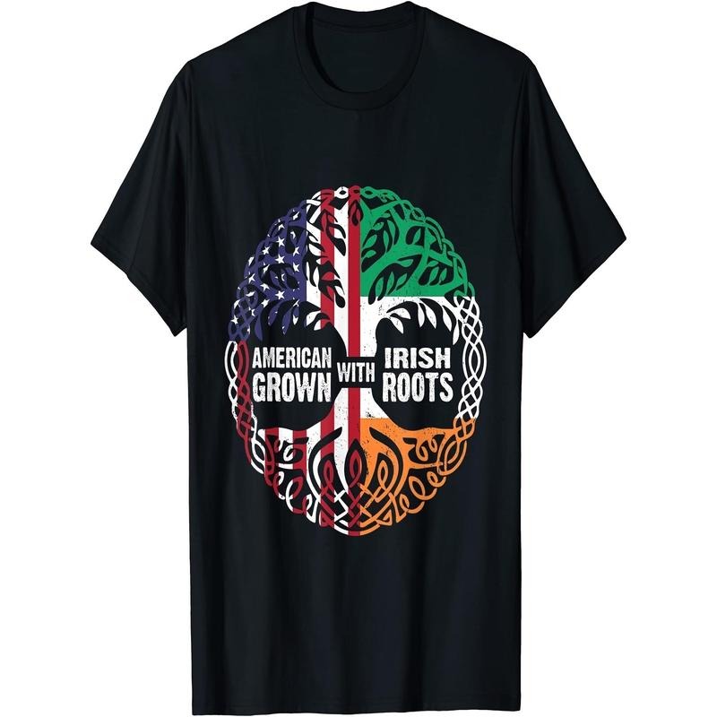 [St. Patrick's Day Tee] Patrick's Day Gift Unisex T-Shirt - American Grown with Ireland Flag - 220g Made in USA