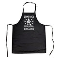 Stand Back Grandpa Is Grilling Cookout Apron Funny Grill BBQ Father's Day Smock Funny Aprons Funny Food Cover Novelty Cooking Aprons Black