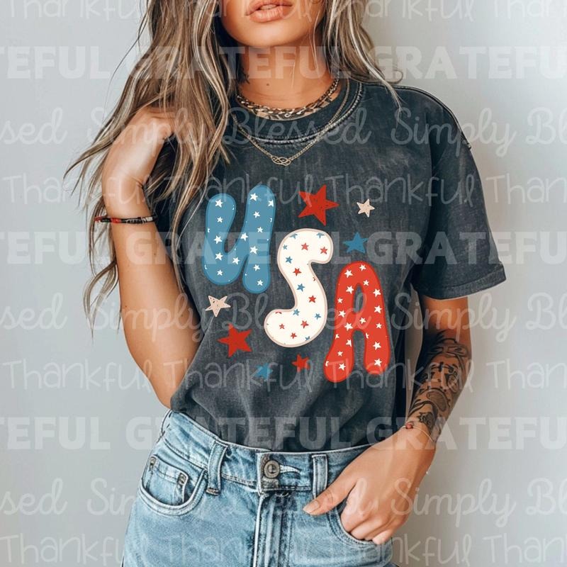 USA W/ Stars DTF Transfers - THIS IS NOT A SHIRT