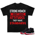 Strong Man Match 11s Bred Velvet Sneakers Outfits, Fitted Graphic Tee Cotton T-shirt, Perfect for Y2K, Streetwear, Rap Crewneck