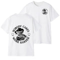 Stylish Skull Letter Graphic T-SHirt - Double-Sided Printed, Nobody Cares Work Harder T-Shirt
