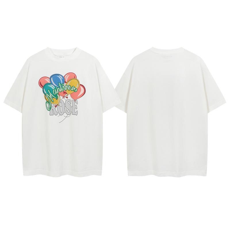 Summer New Martine Rose Fashion Brand Balloon Letter Men and Women Same Style Couple Loose Short Sleeve T-shirt