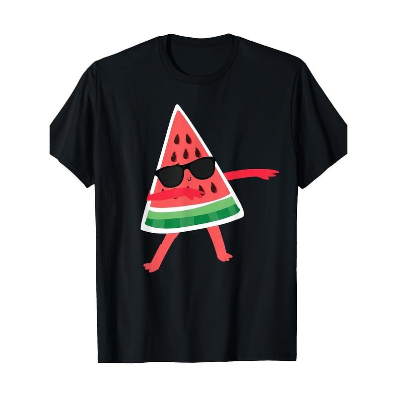 Summer Vibes Watermelon Graphic Tee - 100% Cotton, Breathable & Soft, Perfect for Casual Wear Made in USA