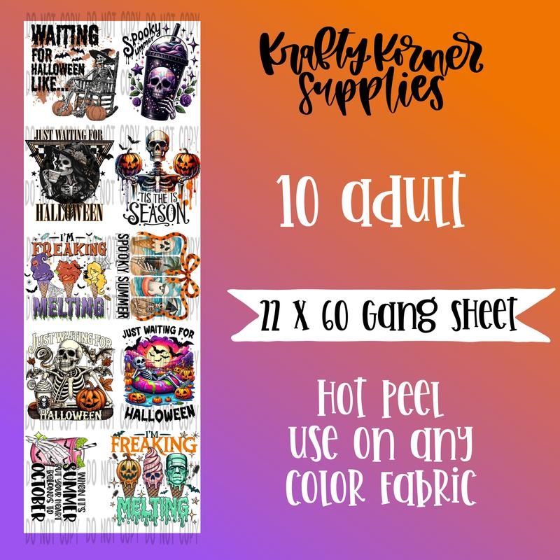 Summerween DTF Transfer Gang Sheet, 22 x 60