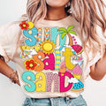 Sun Salt Sand Retro Beach Checkered Summer Beach Vibes Shirt T-Shirtstyle{n002}2