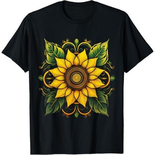 Sunflower Graphic Artwork Art Sunflower T-Shirt Made in USA