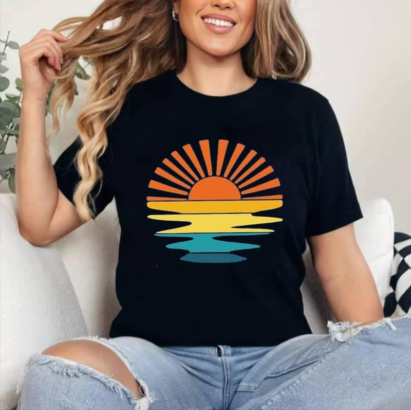 Sunrise Sunset Sunshine Shirt for Women Outdoor Workout Hawaii Beach Sea Nature Adventure T-Shirt | Unisex Cotton, Top Womenswear
