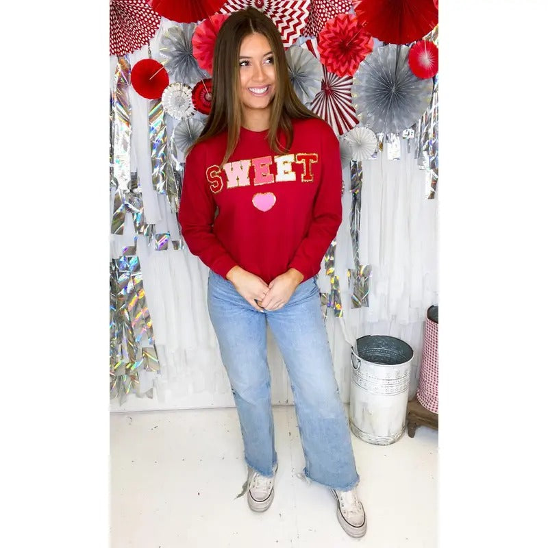 Sweet Heart Ideal Chenille Sweatshirt