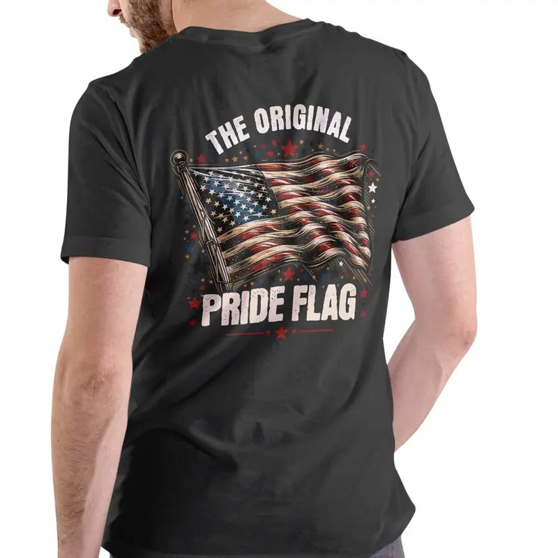 THE ORIGINAL PRIDE FLAG T Shirt, Unisex Cotton Casual Man