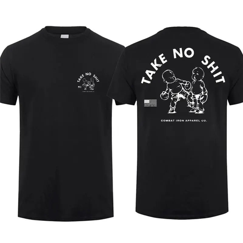 Take No Shit T-shirt - Boxing Graphic Tee, Funny Shirt for Men, Perfect Dad Gift for Boxing Fans