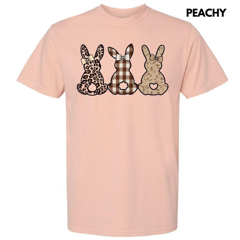 Taupe Pattern Bunnies Comfort Colors T-Shirt 'NLB'