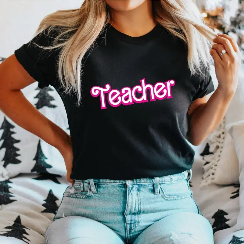 Teacher T-Shirt, Pink Themed Tee, Back To School Tee, Teaching Life, Teacher's Day Gift Shirt