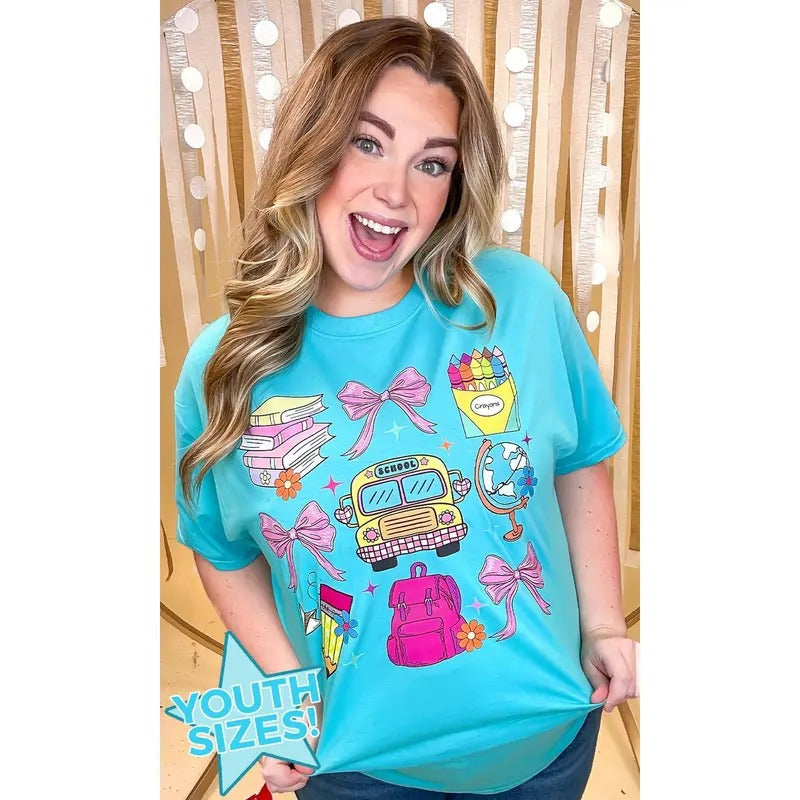 Teacher Things Bow and Bus T-Shirt
