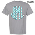 Teal Checker Monogram Comfort Colors T-Shirt 'NLB'