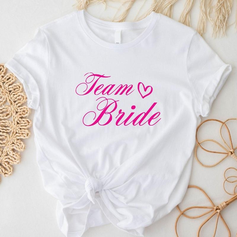 Team Bride Shirt, Pink Bachelorette T-Shirt, Bridal Shower Tee, Bridesmaid Tee, Engagement Party Tee