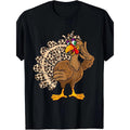 Thanksgiving Turkey Men's Leopard Print Autumn T-shirt - 220g made in usa