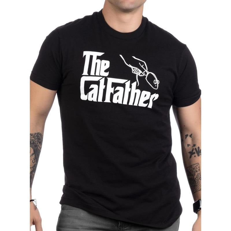 The Catfather | Funny, Cute Cat Father Dad Owner Pet Kitty Kitten Fun Humor T-Shirt made in usa