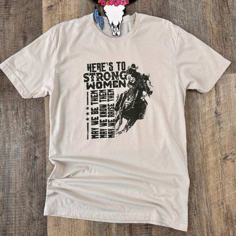 The Here's To Strong Women T-shirt, Cowboy crewneck Sweatshirt, western clothing stuff, western outfits women tops, country western girl clothes hoodies winter outfits for women