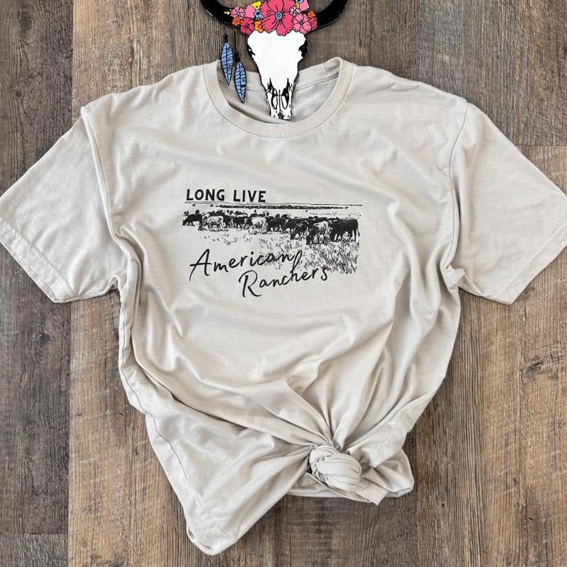 The Long Live the American Rancher T-shirt, Long live cowboy crewneck sweatshirt, western clothing stuff, western outfits women tops, country western girl clothes hoodies winter outfits for women