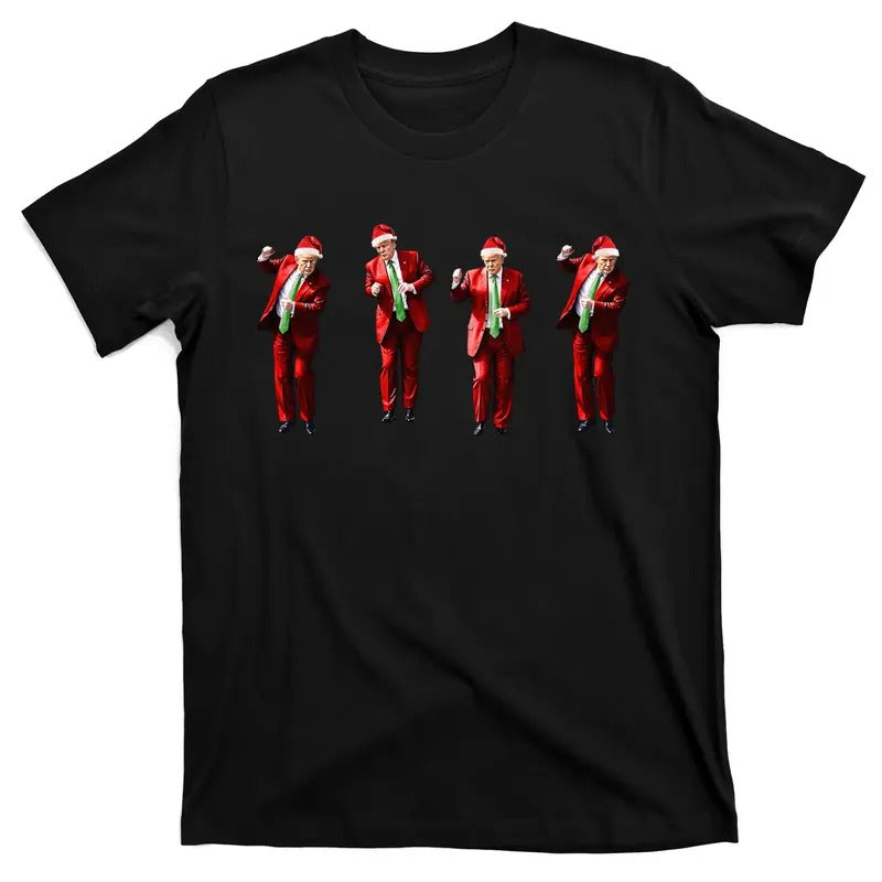 The Trump Dance Dancing Donald Trump Santa Christmas Dance 47th President of the United States T-Shirt