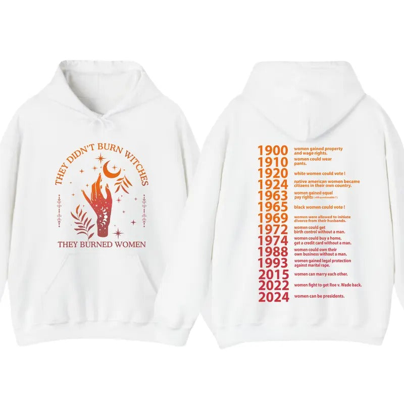 They Didn't Burn Witches They Burned Women Hoodie Sweatshirt T-Shirt, Feminist Witch Shirt, Women's Rights Shirt, Trendy Shirt