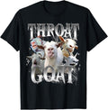 Throat Goat Funny Graphic T-Shirt - Casual Cotton Crew Neck Tee with Heavy Fabric and No Side Seams