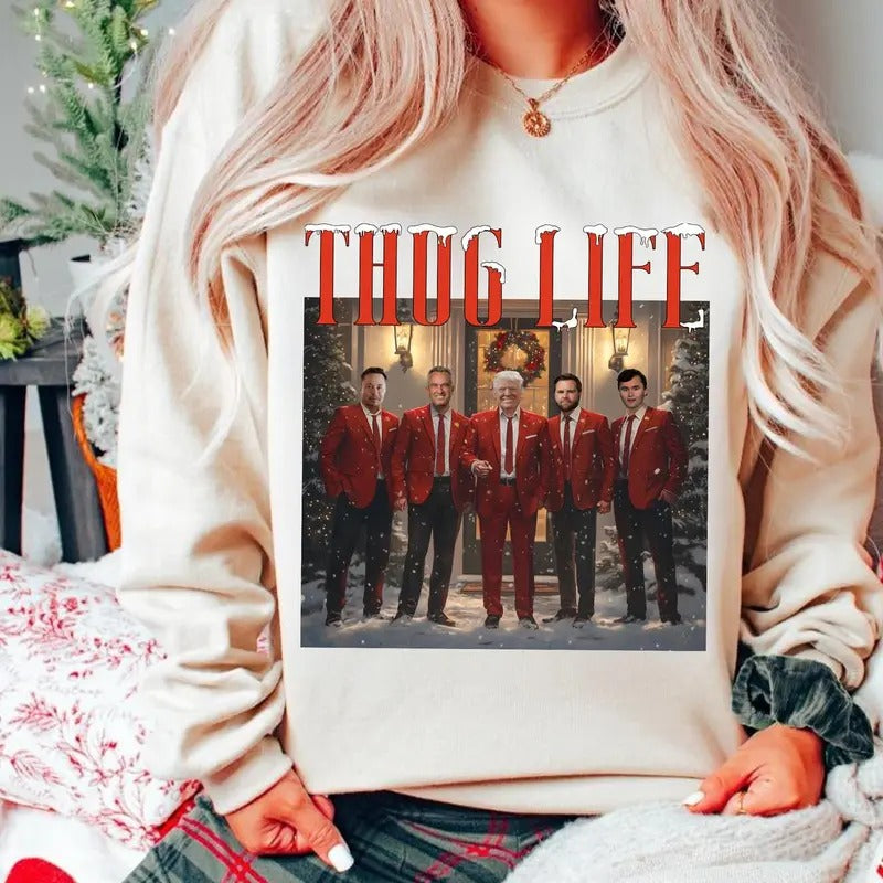 Thug Life Trumpp Unisex T-shirt Sweatshirt Hoodie, Vote Trumpp 2024 Shirt, Funny Graphic Tee, Political Tee