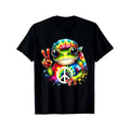 Tie Dye Frog Peace Sign Hippie T-Shirt made in usa