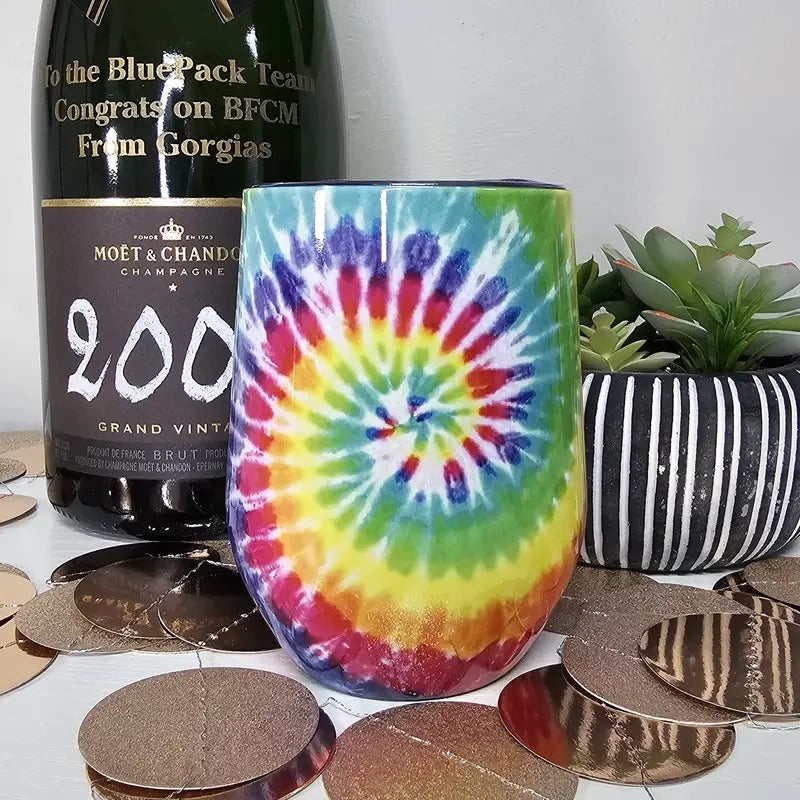 Tie Dye Piper Lou 12oz Wine Cup