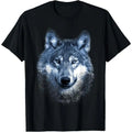 Timber Wolf Face Portrait Distressed Graphic Art Design T-Shirt