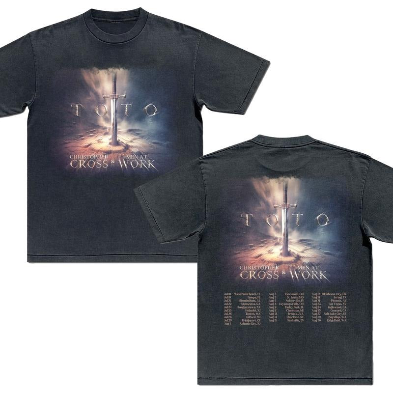 Toto Band Shirt Toto World Tour 2025 Sweatshirt Toto Sword Hoodie Double Sides Rock Music Tee Gift For Fans Men Women