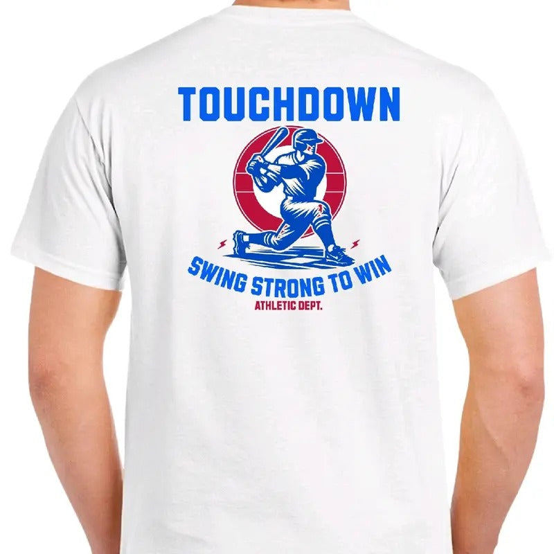 Touchdown Baseball Men's funny T-shirt - Menswear Casual Crewneck Cotton