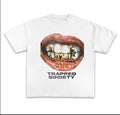 Trapped Society Graphic  Cotton Tee Shirt Opiium Y2k Fashion Streetwear Style Rap Tee