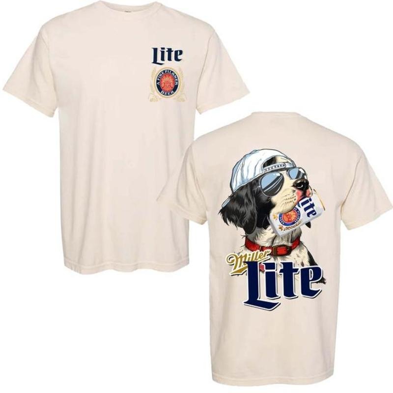 Trending Miller Lite Chuggs Beer T-shirt, Cool Dog Beer Shirt, Gift for Dad, Mom, Grandpa, Husband menswear  Not Comfort Colors, Full Sizes