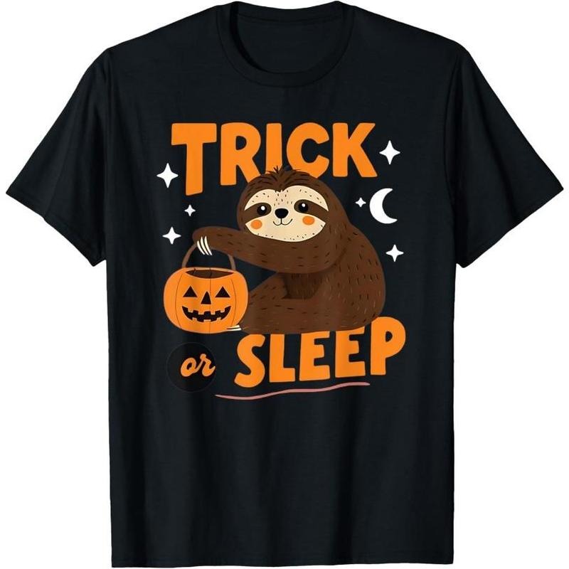 Trick or Sleep Halloween Sloth T-Shirt Made in USA