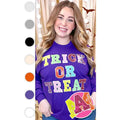 Trick or Treat Sequin Graphic Long Sleeve T-Shirt