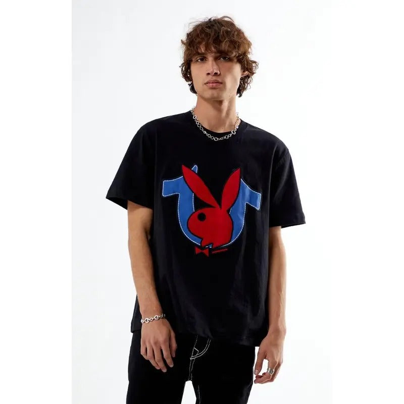 True Religion Men's x Playboy Applique Logo T-Shirt - Multicolor