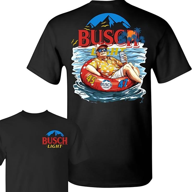 Trump Busch Light Beer T-shirt Vintage Drinking Shirt Classic Beer Lover Tee Casual Short Sleeve Comfortable Design 100%...