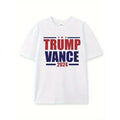 Trump's alphabet print is embellished on a cotton textured T-shirt for sporty and comfortable men Made in USA