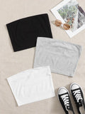 Tube Top  Casual Rib Knit Bandeau Tube Top Set