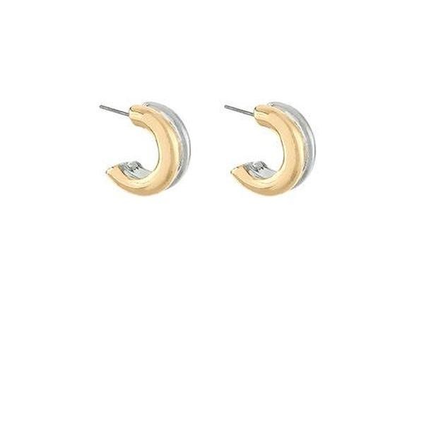 Two Tone Layered Hoop Earrings