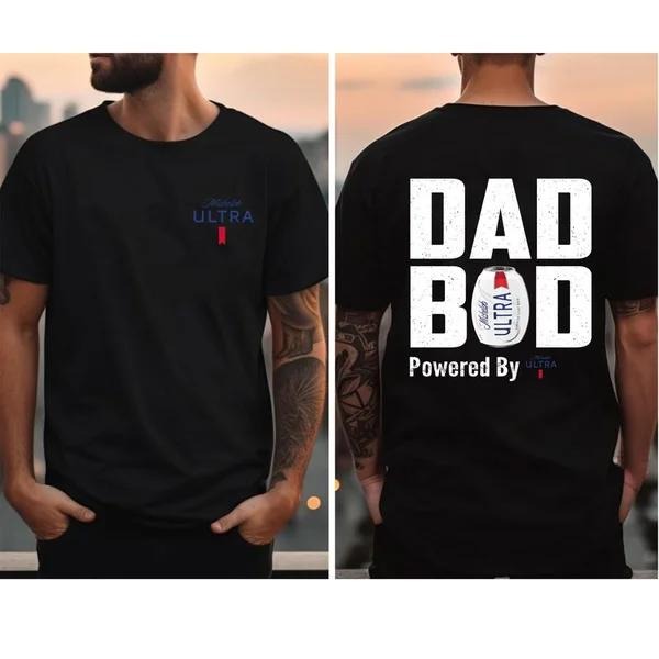 Two-sided Dad Bob Powered By Michelob Ultra T-shirt, Father's Day Gifts, Papa Tee, Funny Summer Graphic Tee, Trendy Outdoors Beer Lover Sweatshirt, Unisex Hoodie