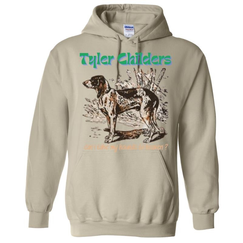 Tyler Childers Can I Take My Hounds to Heaven? Graphic Hoodie  Comfort Fit Unisex for Country Music Fans, Rustic Dog Graphic Sweatshirt Fabric Fleece