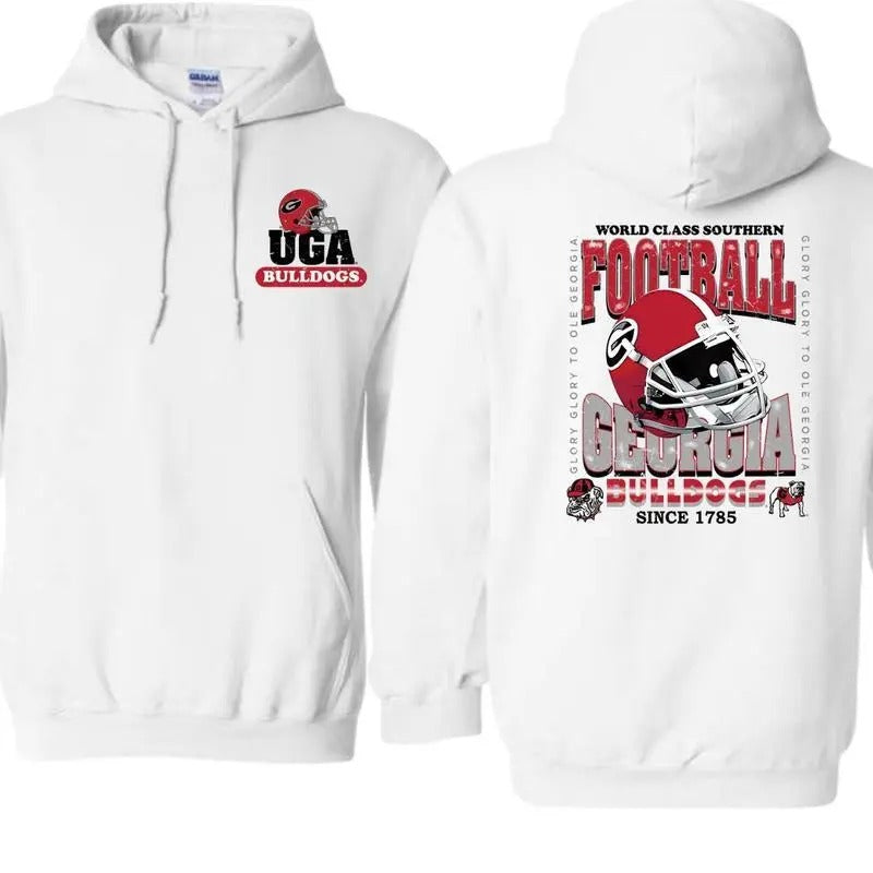 UGA Bulldogs Football Hoodie , Classic Georgia Helmet Design , Cozy Cotton Blend , Perfect For Game Days & Everyday Wear...